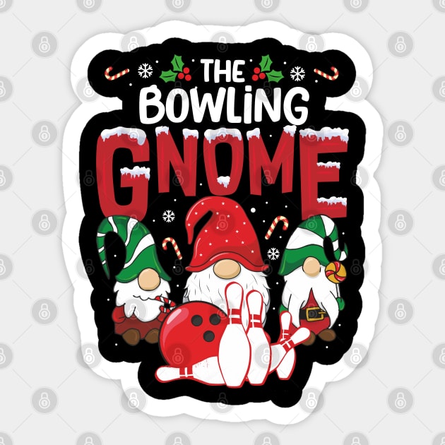 bowling Gnome Xmas cute Christmas gnome pajamas Sticker by hadlamcom